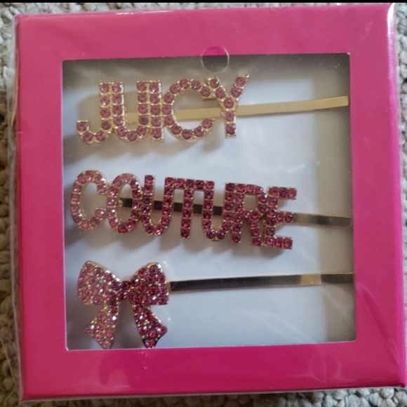 Juicy Couture 3 rhinestone gold hair clips… main image 6